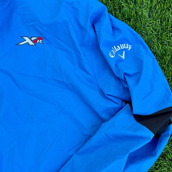 Callaway Golf TOUR Odyssey Weather Series 1/4 Zip Windbreaker Jacket 2XL - Blue - Picture 3 of 7